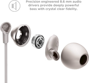 TCL ELIT100 in-ear Earbuds Hi-Res Wired Noise Isolating Headphones with Built-in Mic – Cement Gray