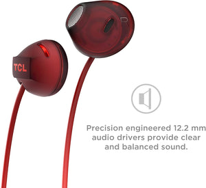 TCL SOCL200 in-Ear Earbuds Wired Headphones with 12.2mm Speaker Drivers for Rich Bass and Clear Sound, Built-in Mic - Sunset Orange, One Size