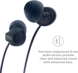 TCL SOCL300 in-Ear Earbuds Wired Noise Isolating Headphones with Built-in Mic and Echo Cancellation - Phantom Black