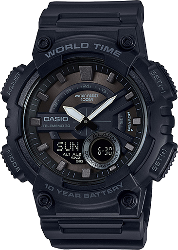 Casio AEQ110W 1BV Blk Ana Digi Watch