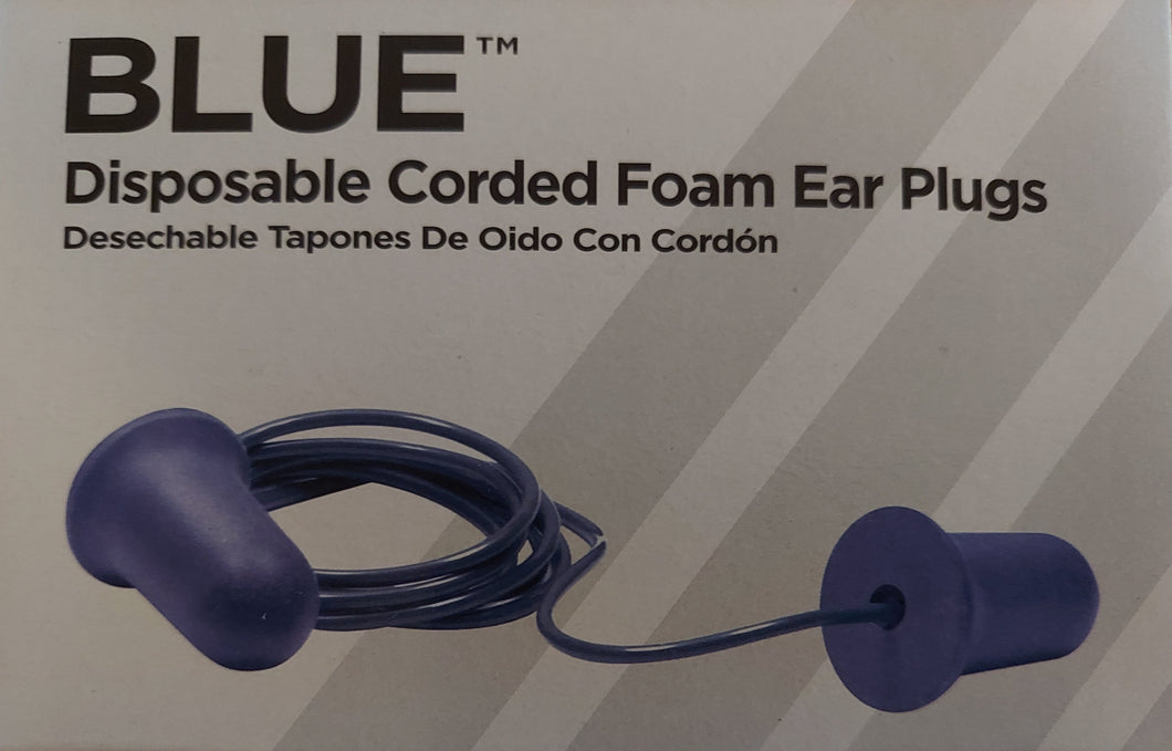 Blue Corded Foam Ear Plugs